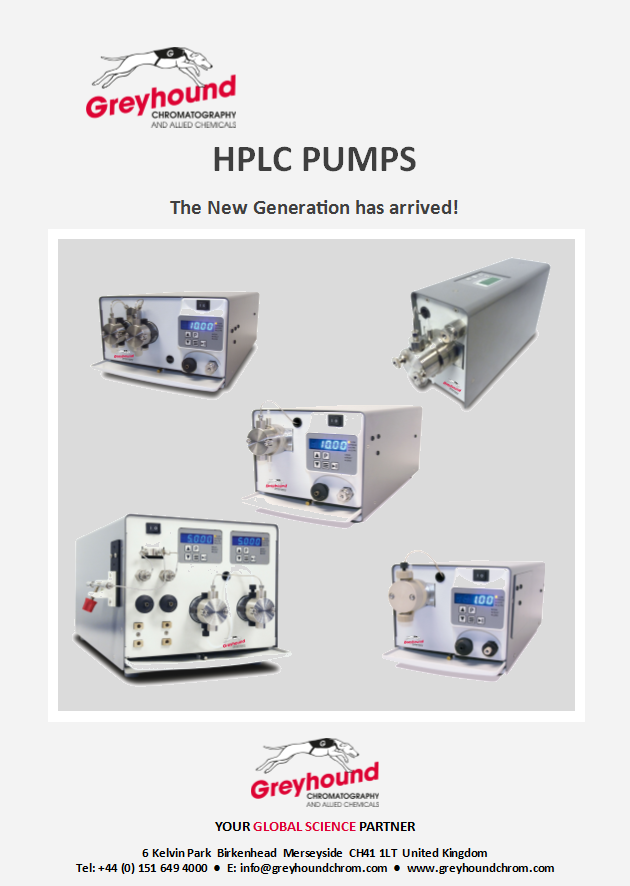 Greyhound Chromatography HPLC Pumps Catalogue Cover Image